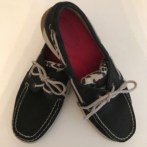 Black Cheetah Sperry Top-sliders ** ONLY WORN ONCE